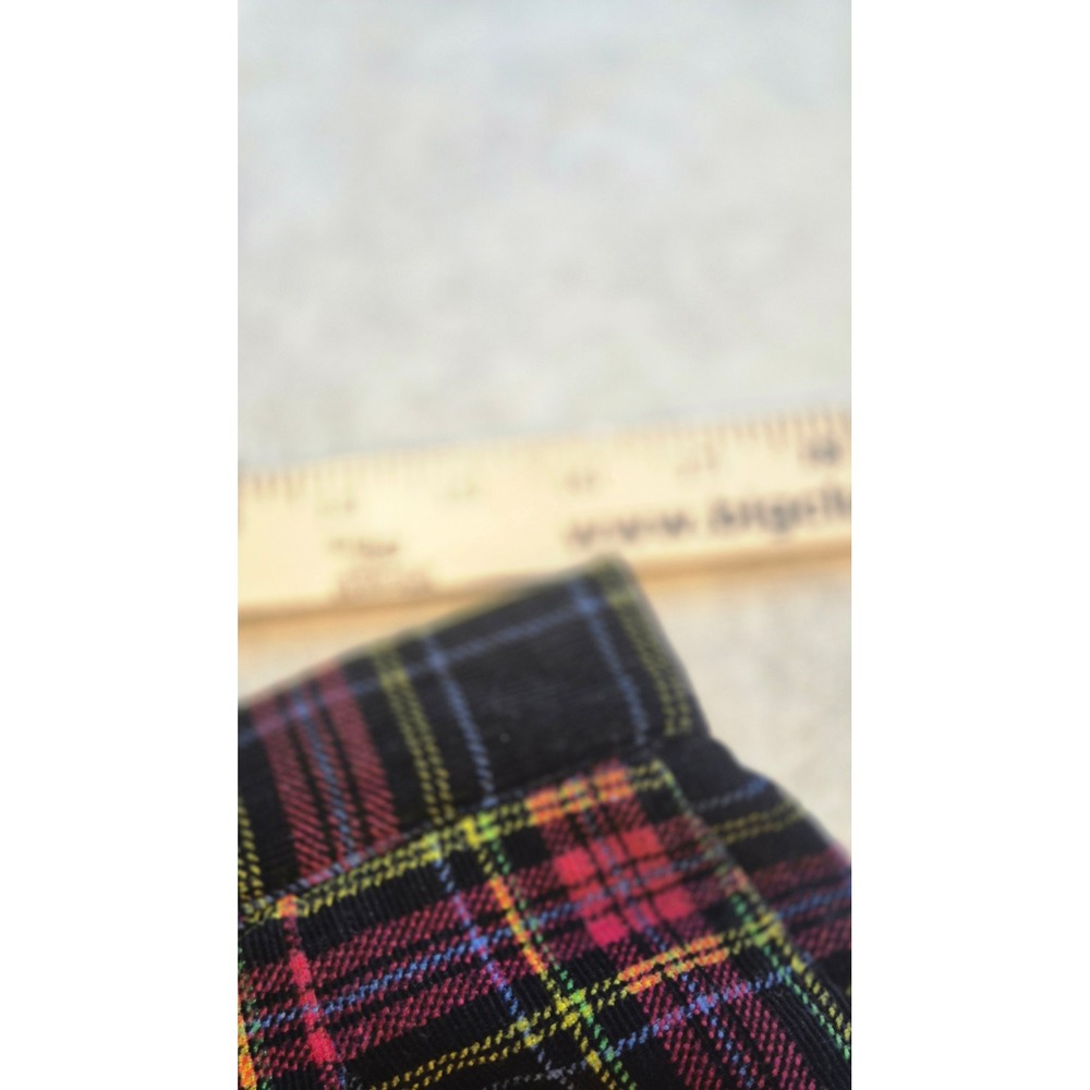 Vintage Plaid Corduroy Shorts Womens 18 Black Red Tartan Grunge Cottagecore - Picture 7 of 14